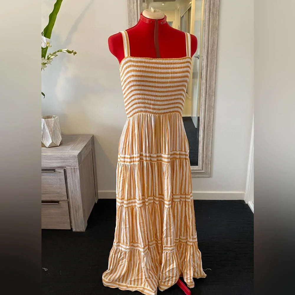 Size M (12) “Label of love” Terracotta and white striped maxi dress - Picture 3 of 11